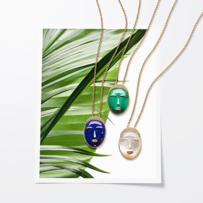 Collier Acalata en or rose, lapis-lazuli et diamants