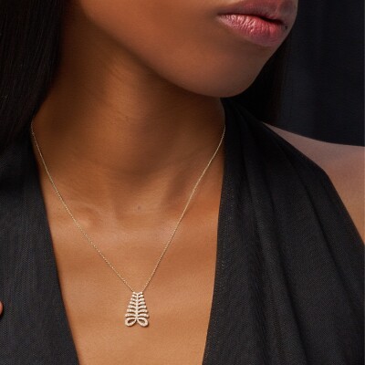 Collier Adinkra Endurance en or jaune et diamants