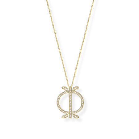 Collier Adinkra Persévérance en or jaune et diamants