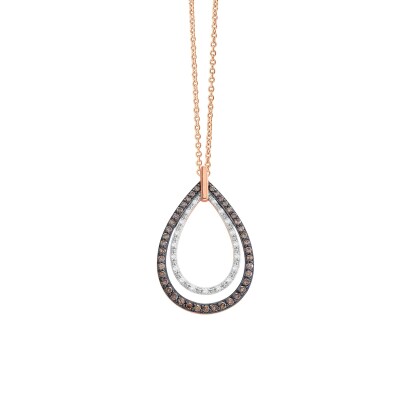 Collier or rose, diamants et diamants bruns