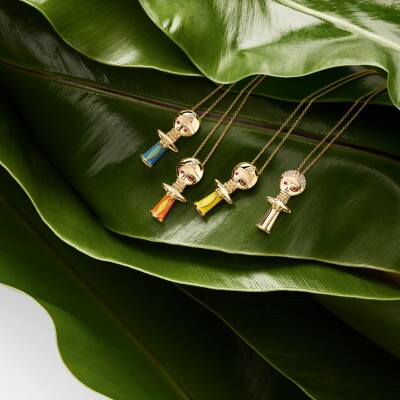 Collier Ashanti en or jaune, diamants et rubis