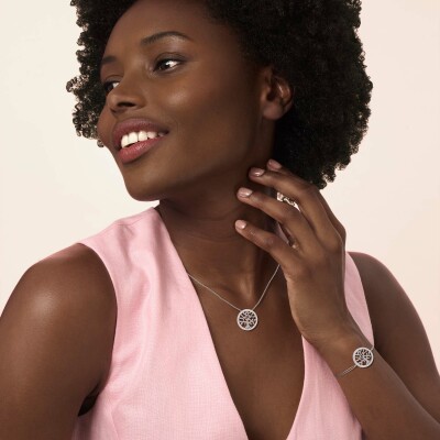 Collier or blanc et diamants