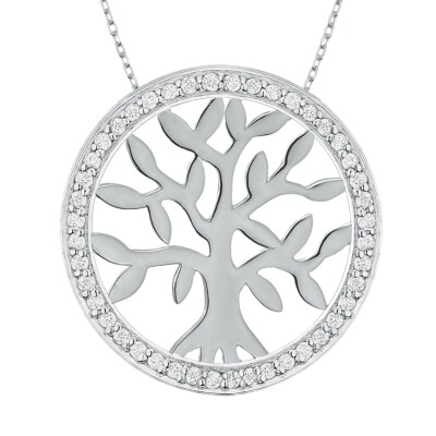 Collier or blanc et diamants