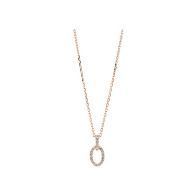 Collier en or rose et diamants 0.06ct