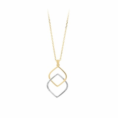 Collier en or jaune, or blanc et diamants de 0.02ct