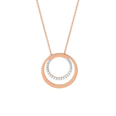 Collier or rose et diamants