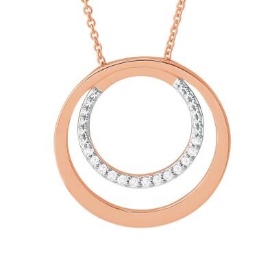 Collier or rose et diamants