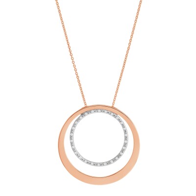 Collier or rose et diamants