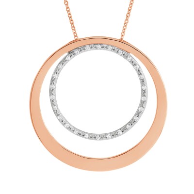 Collier or rose et diamants
