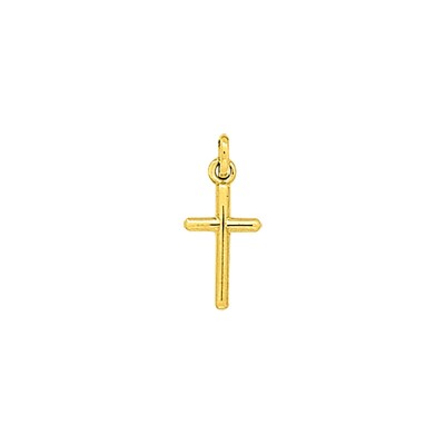 Pendentif croix fil en or jaune