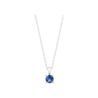 Collier en or blanc et saphir 0.31ct