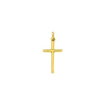 Pendentif croix fil en or jaune