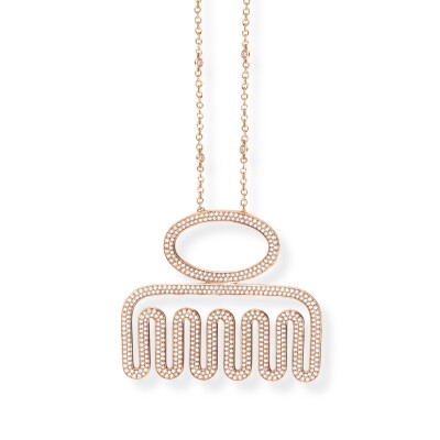 Collier Adinkra - Beauté XL en or rose et diamants