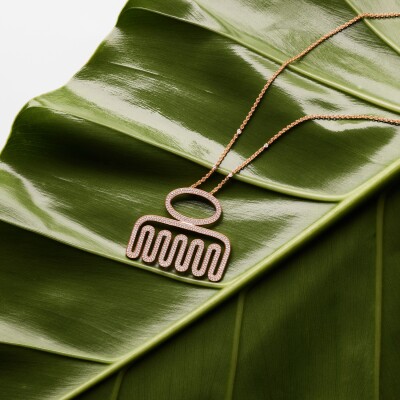 Collier Adinkra - Beauté XL en or rose et diamants