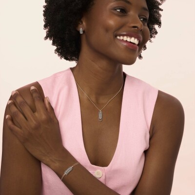 Collier or rose, diamants et diamants bruns