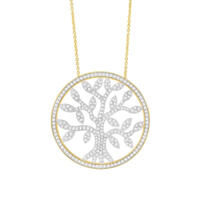 Collier or jaune et diamants