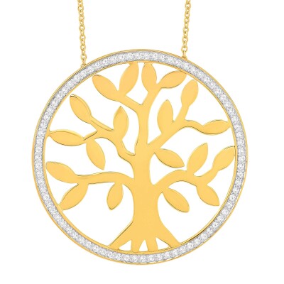Collier or jaune et diamants