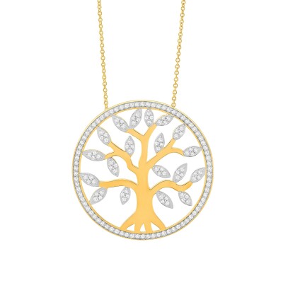 Collier or jaune et diamants