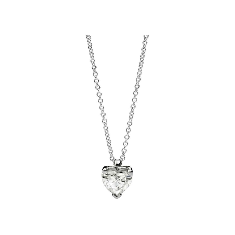 Recarlo Anniversary Love Gemstone necklace, white gold, heart-shaped brilliant cut diamond, length 45cm