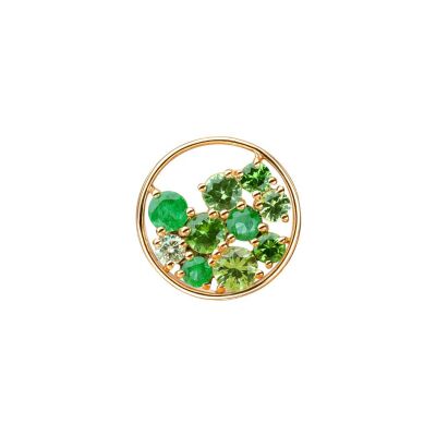 Pendentif Isabelle Langlois Sac de billes en or rose, tsavorite, émeraude et diamant