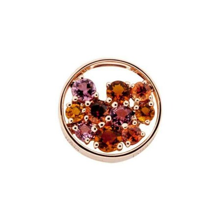 Pendentif Isabelle Langlois en or rose, citrines, tourmalines et saphirs