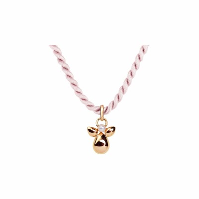 Pendentif Isabelle Langlois Mon Ange en or rose perle blanche