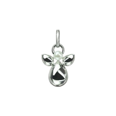 Pendentif Isabelle Langlois Mon Ange en or blanc et perle blanche