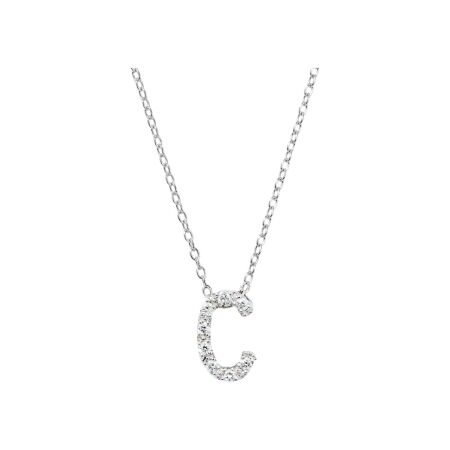 Doux Initiales pendant in white gold and diamonds