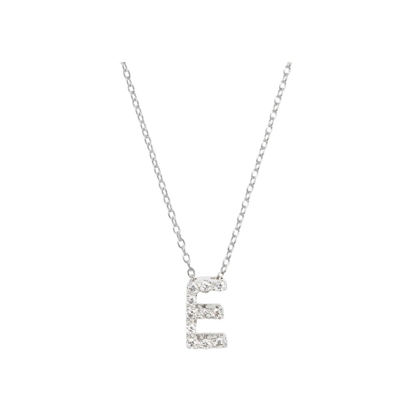 Doux Initiales pendant in white gold and diamonds