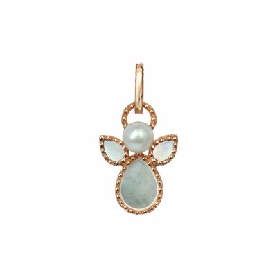 Pendentif Isabelle Langlois Mon Ange en or rose et nacre blanche, perle blanche