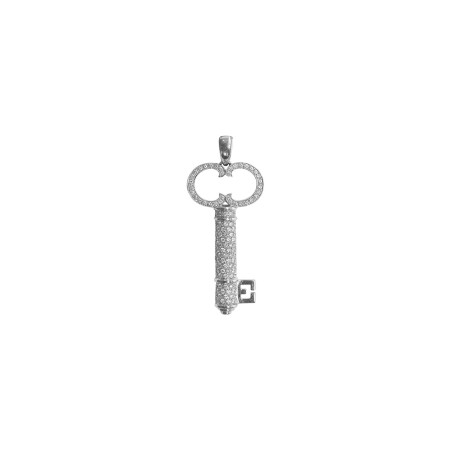 Pendentif Isabelle Barrier en or blanc serti de diamants naturels