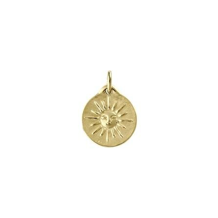 Médaille Mely Soleil en or jaune, 18mm