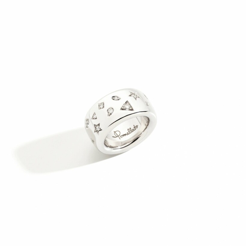 Pomellato Iconica ring, rhodium-plated white gold and 24 white diamonds