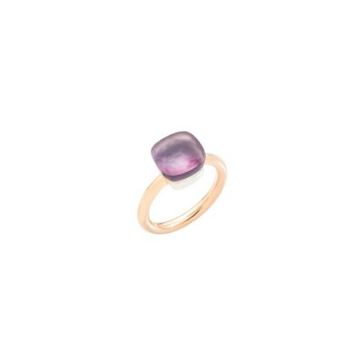 Bague Pomellato Nudo Classic en or rose, or blanc, améthyste et nacre grise