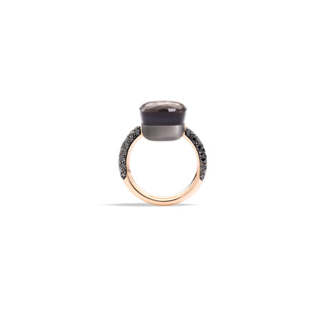 Pomellato Nudo Maxi ring, rose gold, titanium, obsidian and black diamonds