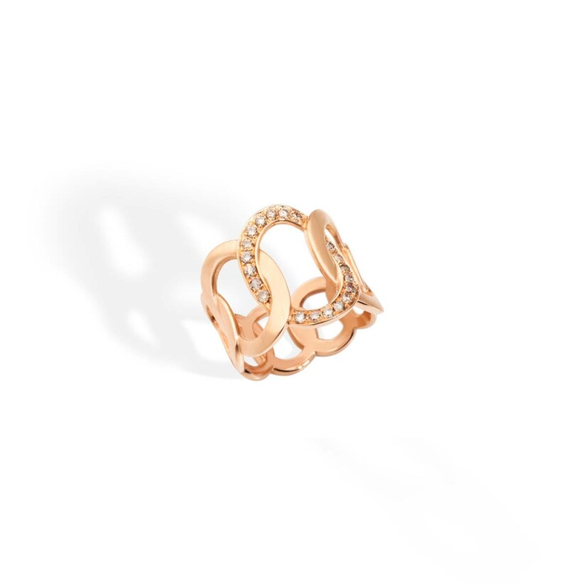 Pomellato Brera ring, rose gold and brown diamonds