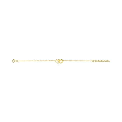 Bracelet motif coeur en plaqué or