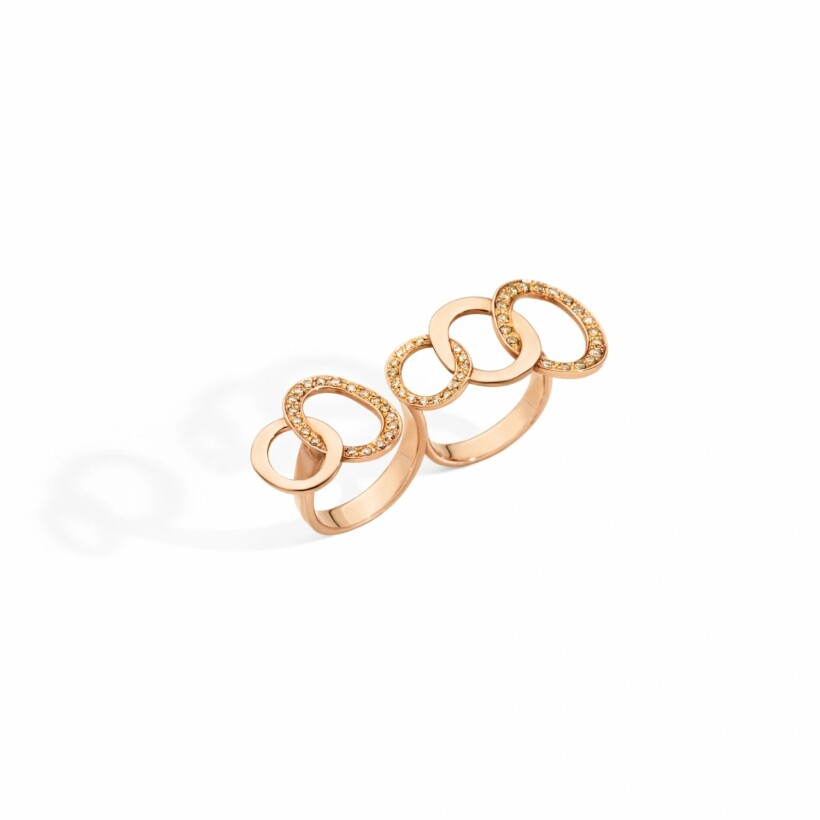 Pomellato Brera ring, rose gold and 54 brown diamonds