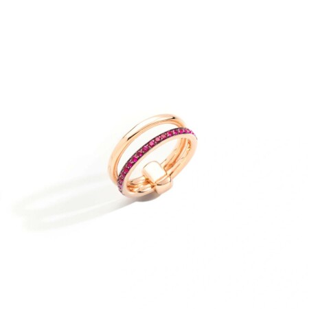 Bague Pomellato Iconica en or rose et rubis