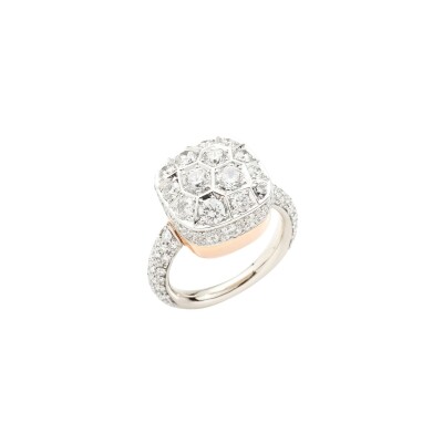 Pomellato Nudo Assoluto ring, white gold, pink gold and diamonds