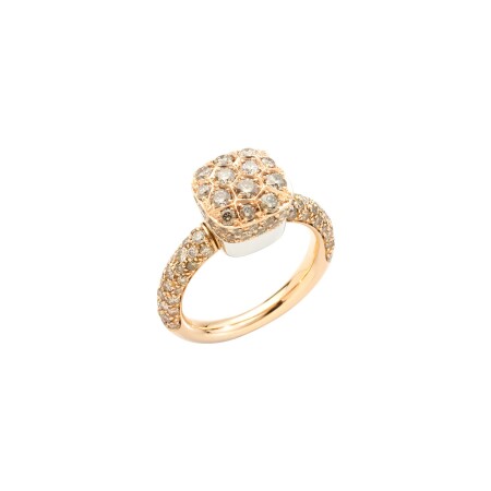 Pomellato Nudo Classic ring, pink gold, white gold, brown diamonds