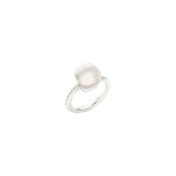 Bague Pomellato Nudo en or blanc, quartz et diamants