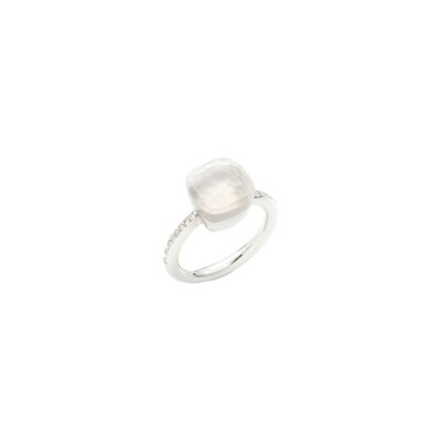 Bague Pomellato Nudo Classic en or blanc, quartz et diamants