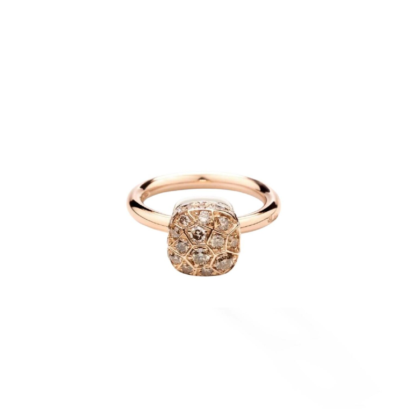 Bague Pomellato en or rose, or blanc et diamants brun