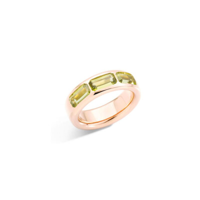 Bague Pomellato Iconica en or rose et péridots