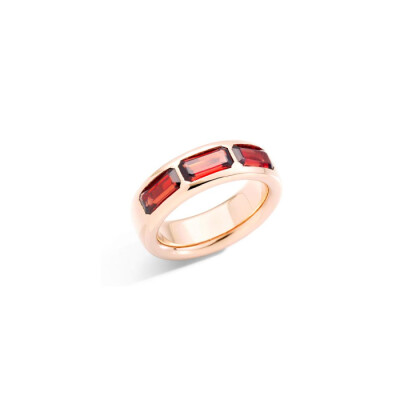 Bague Pomellato Iconica en or rose et grenat