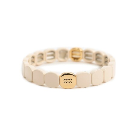 Bracelet Simone à Bordeaux Colorastro en métal doré émaillé beige Verseau