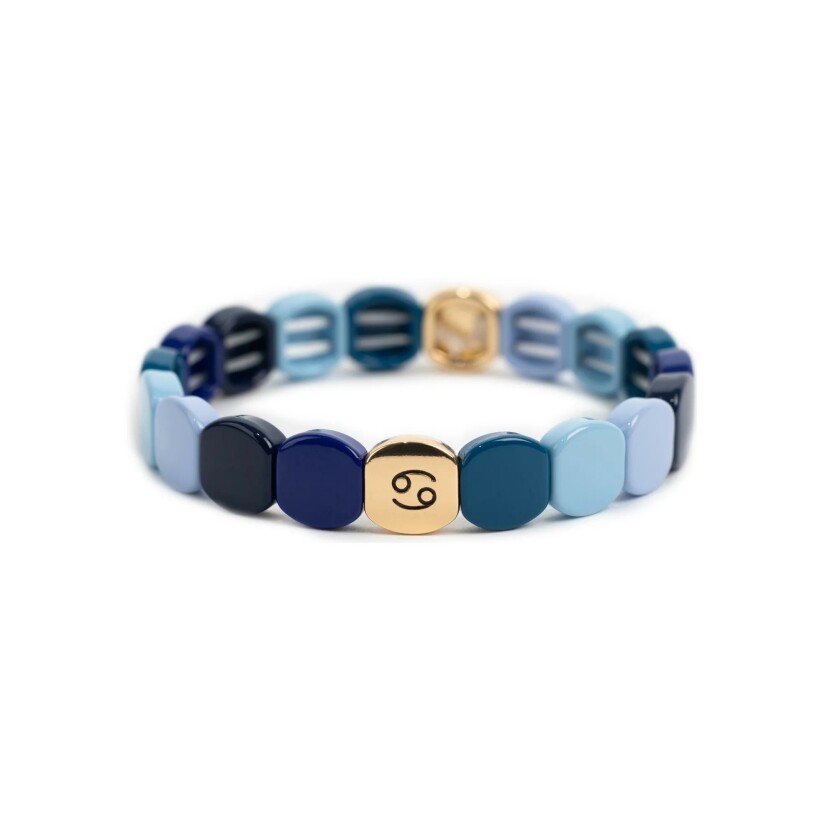 Bracelet Simone à Bordeaux Colorastro en métal doré émaillé eau Cancer