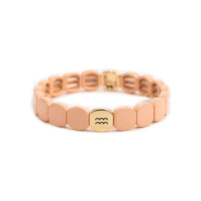 Bracelet Simone à Bordeaux Colorastro en métal doré émaillé nude Verseau