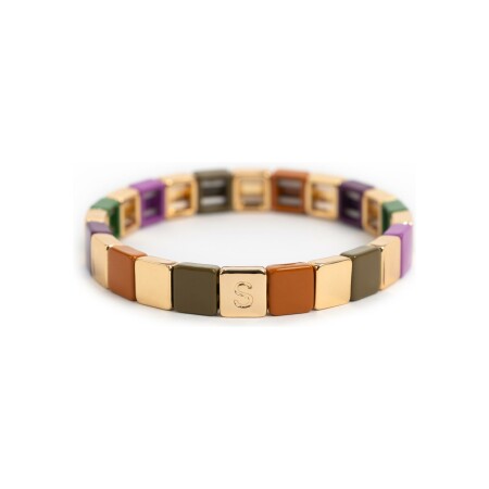 Bracelet Simone à Bordeaux Colortwist en métal doré émaillé Cosy